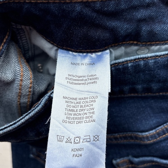 Quince Womens 26 Jeans Dark Wash Stretch High Rise Kick Flare Organic Cotton - Picture 4 of 11